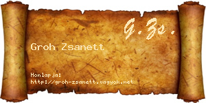 Groh Zsanett névjegykártya
